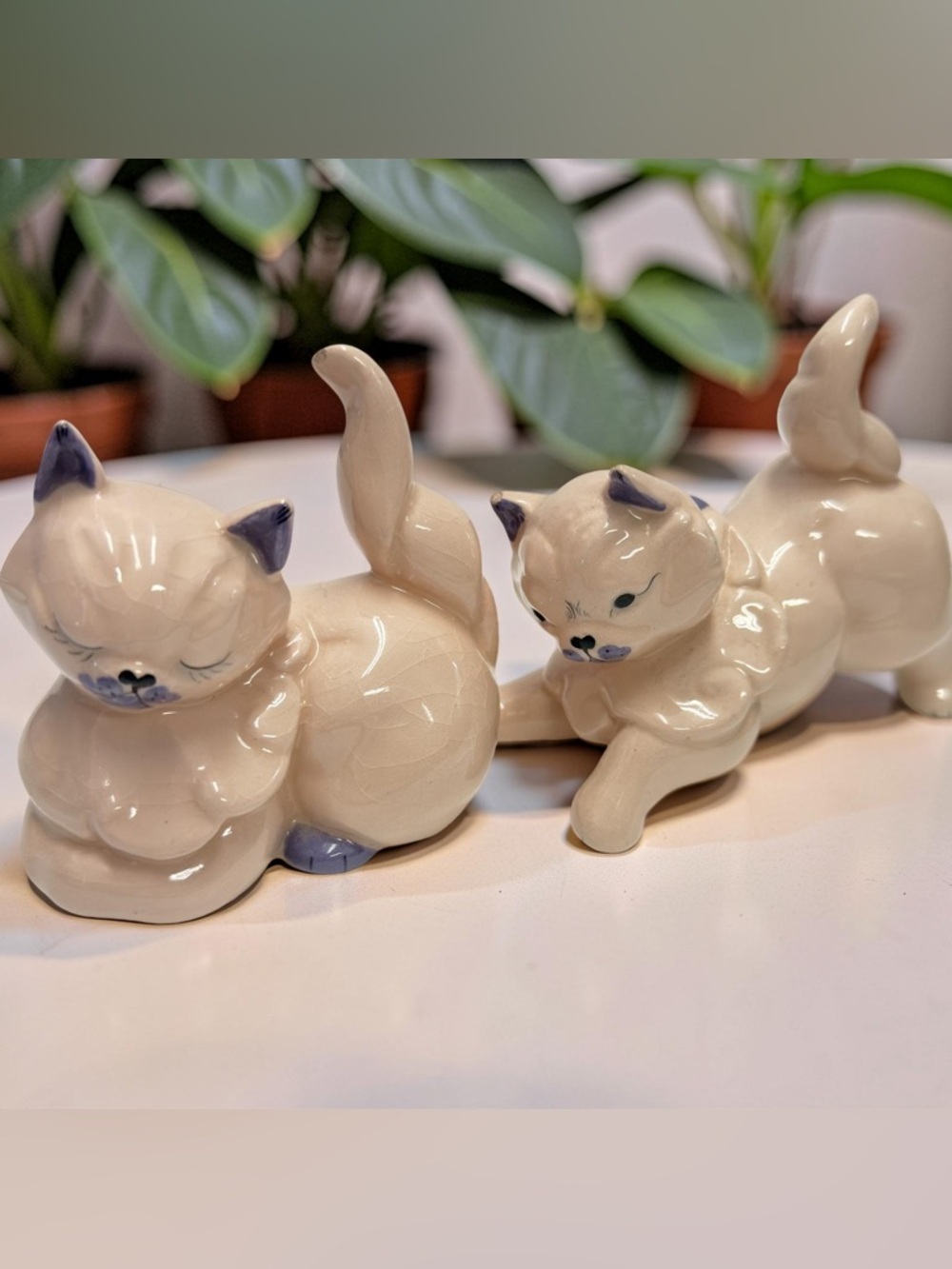 Vintage 1940’s  Kay Finch California Pottery Ceramic Cats, Muff and Puff